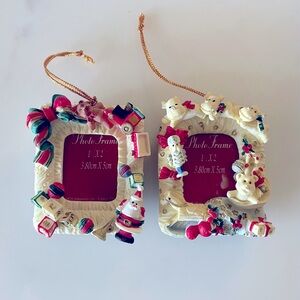 Vintage Set of Y2K Holiday Frame Ornaments